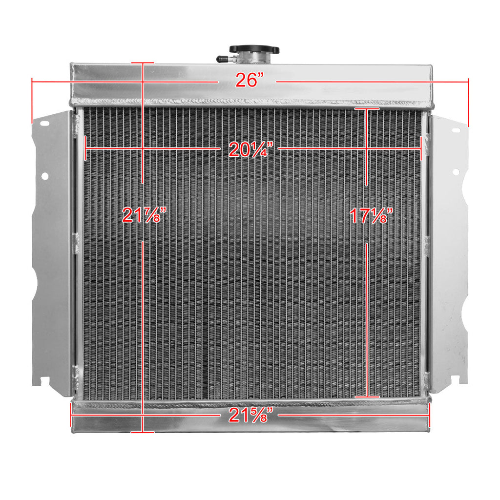 1963-1969 Dodge Dart/Charger/Coronet Plymouth Satellite/Belvedere/Savoy Aluminum 3-Row Performance Radiator