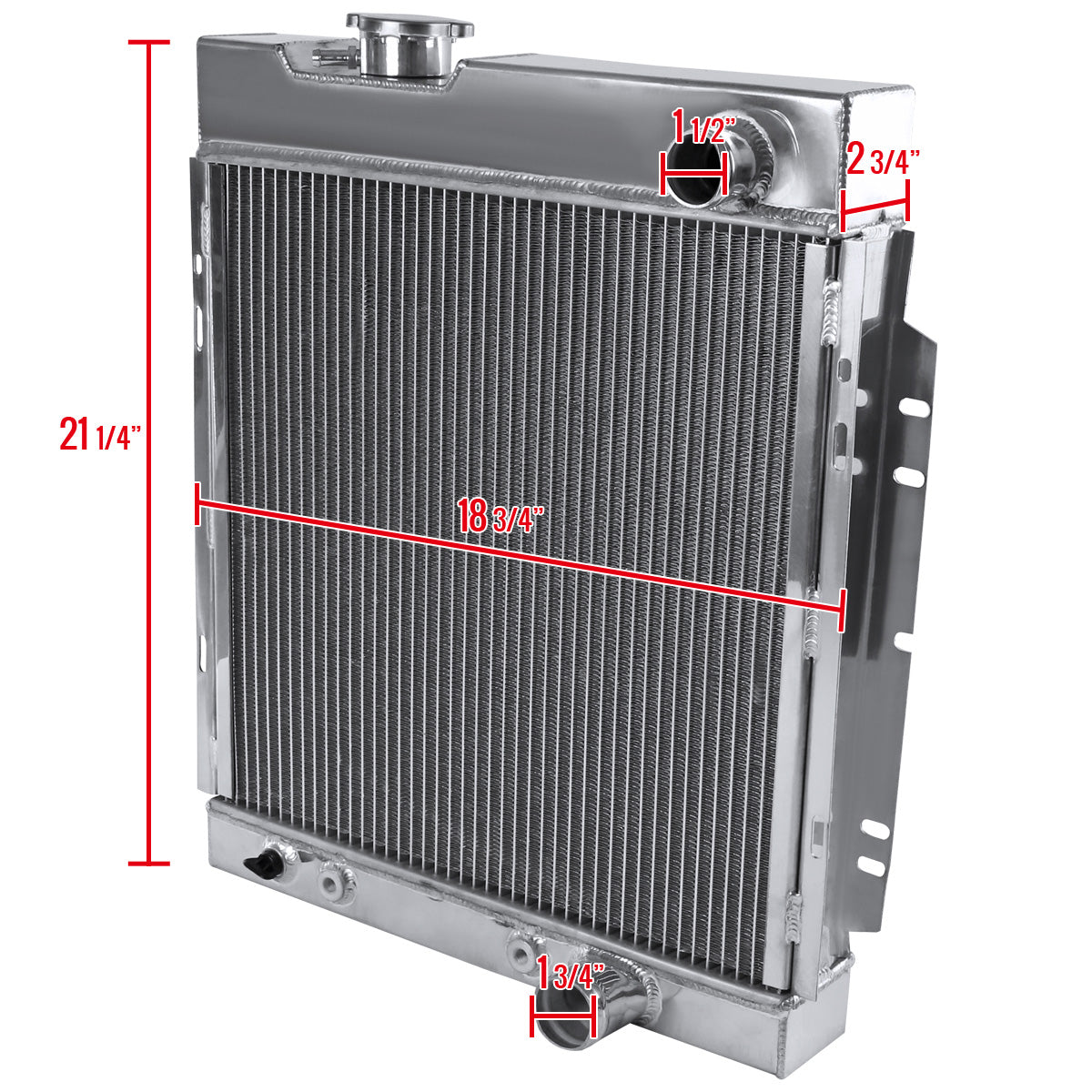 1964-1966 Ford Mustang Shelby V8 L6 Aluminum 3-Row Radiator