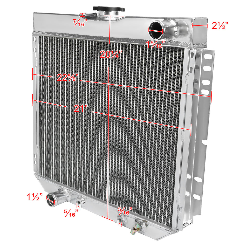 1963-1977 Ford Mustang/Maverick/Falcon Mercury Comet/Cougar Aluminum 3-Row Performance Radiator