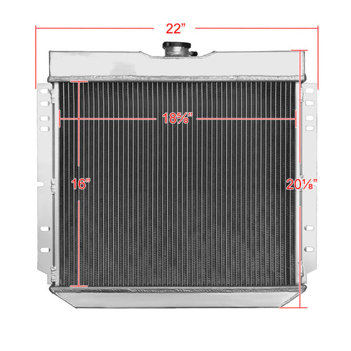 1963-1977 Ford Mustang/Maverick/Falcon Mercury Comet/Cougar Aluminum 3-Row Performance Radiator