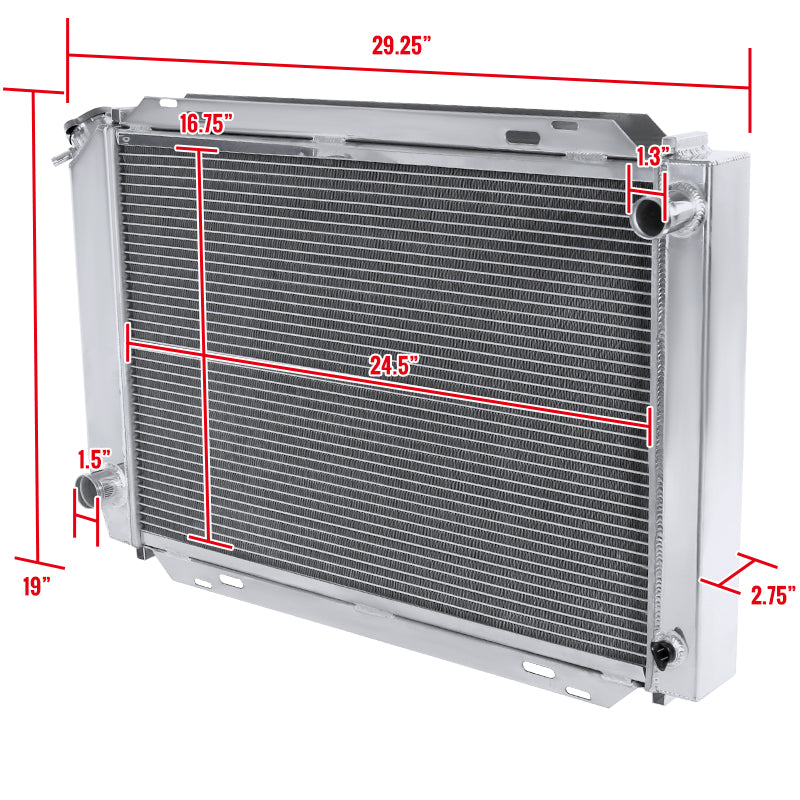 1979-1993 Ford Mustang Fox Body Aluminum 3-Row Performance Radiator