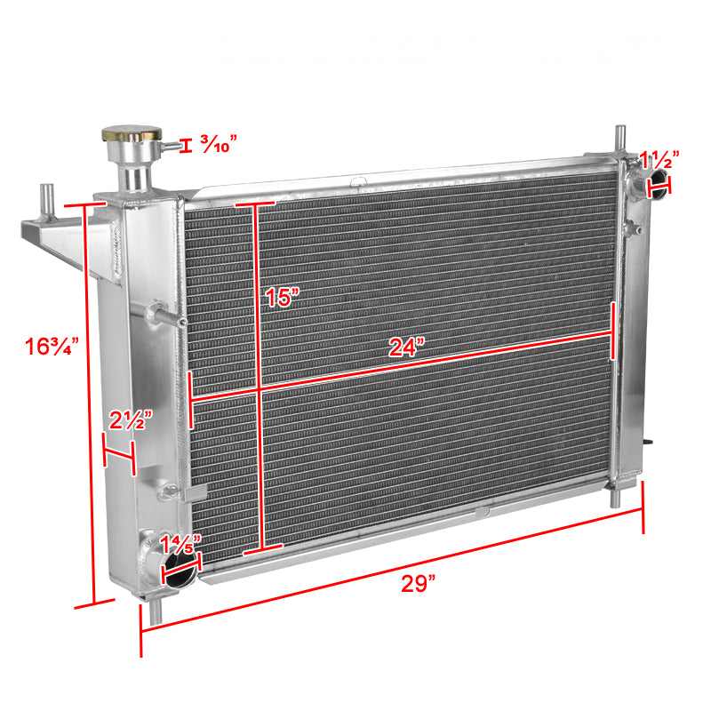 1994-1995 Ford Mustang SN95 GT/GTS/SVT 3.8L 5.0L Manual Transmission Aluminum 3-Row Performance Radiator