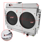 1963-1968 Chevrolet Impala/Biscayne/Caprice/Bel Air/El Camino/Chevelle 3 Row Radiator with Dual Fan Shroud