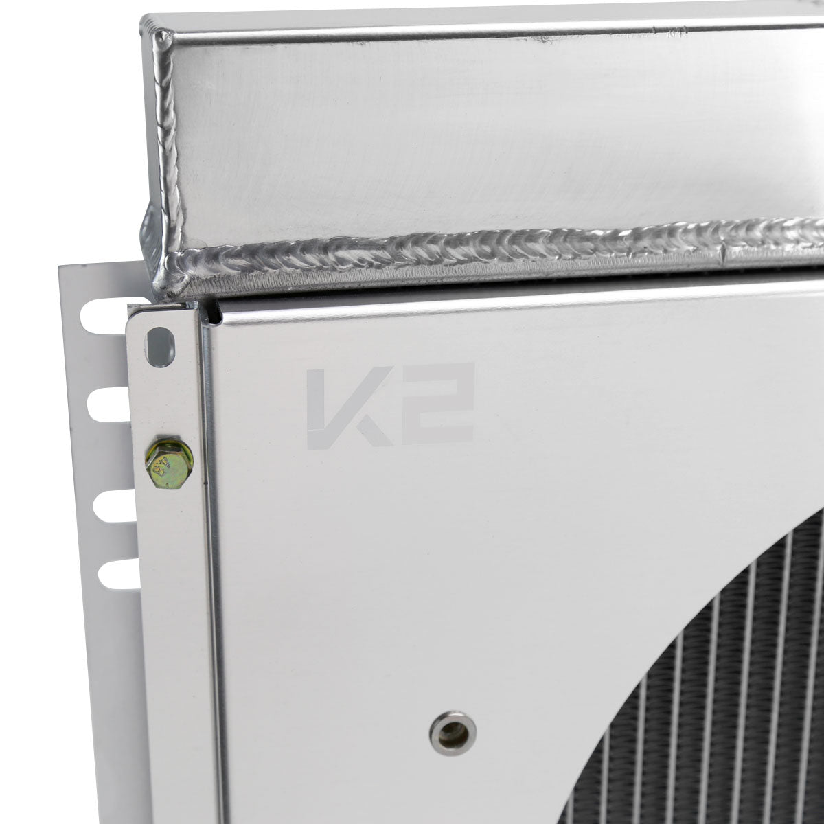 1963-1970 Ford Mustang/Fairlane/Falcon/Galaxie/Torino Mercury Cougar 3-Row Radiator with Fan Shroud Design