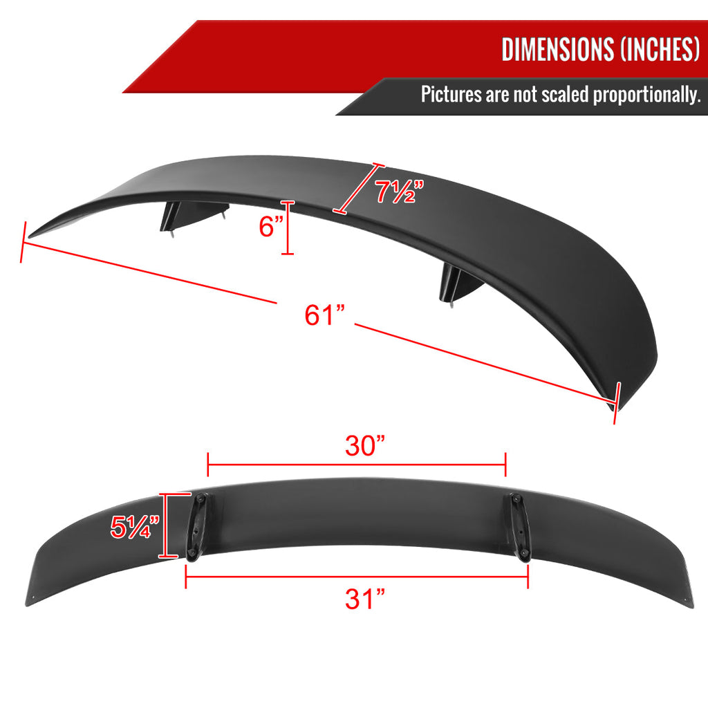 2006-2010 Dodge Charger LX Black ABS R/T Daytona OE Style Rear Spoiler Wing