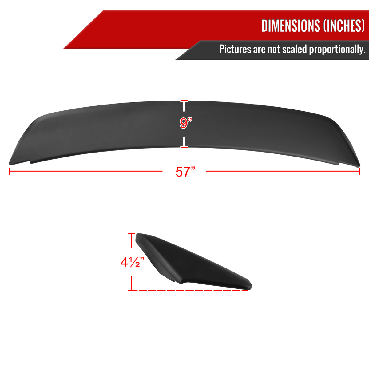 2005-2009 Ford Mustang S197 Matte Black ABS Ducktail Style Rear Spoiler