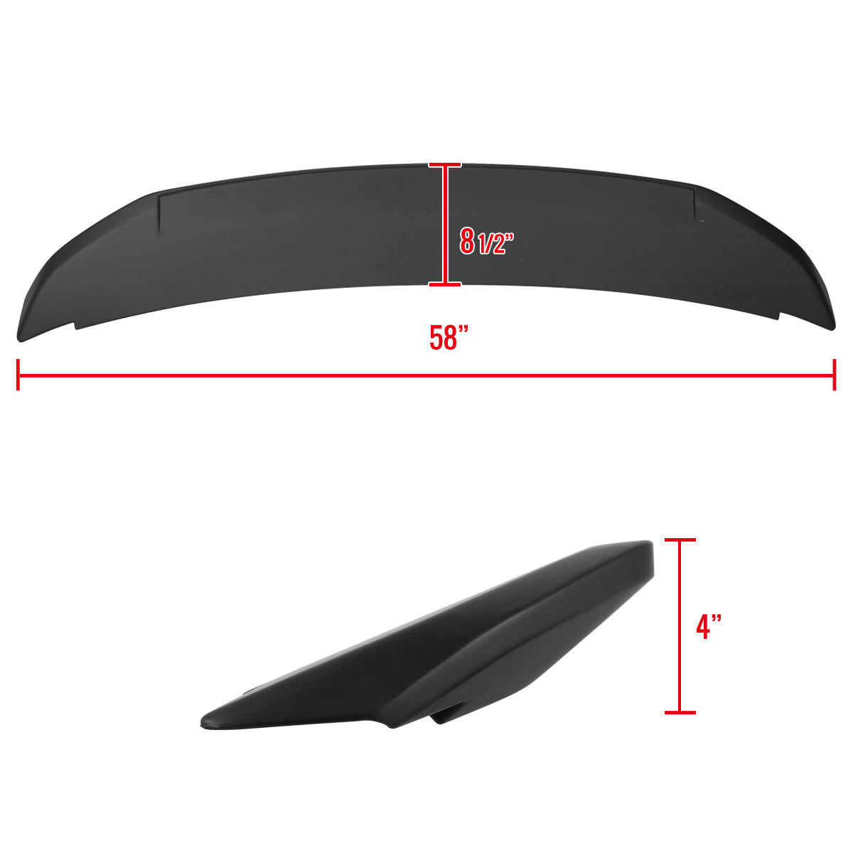 2010-2014 Ford Mustang S197 Matte Black ABS Factory GT500 Style Rear Spoiler