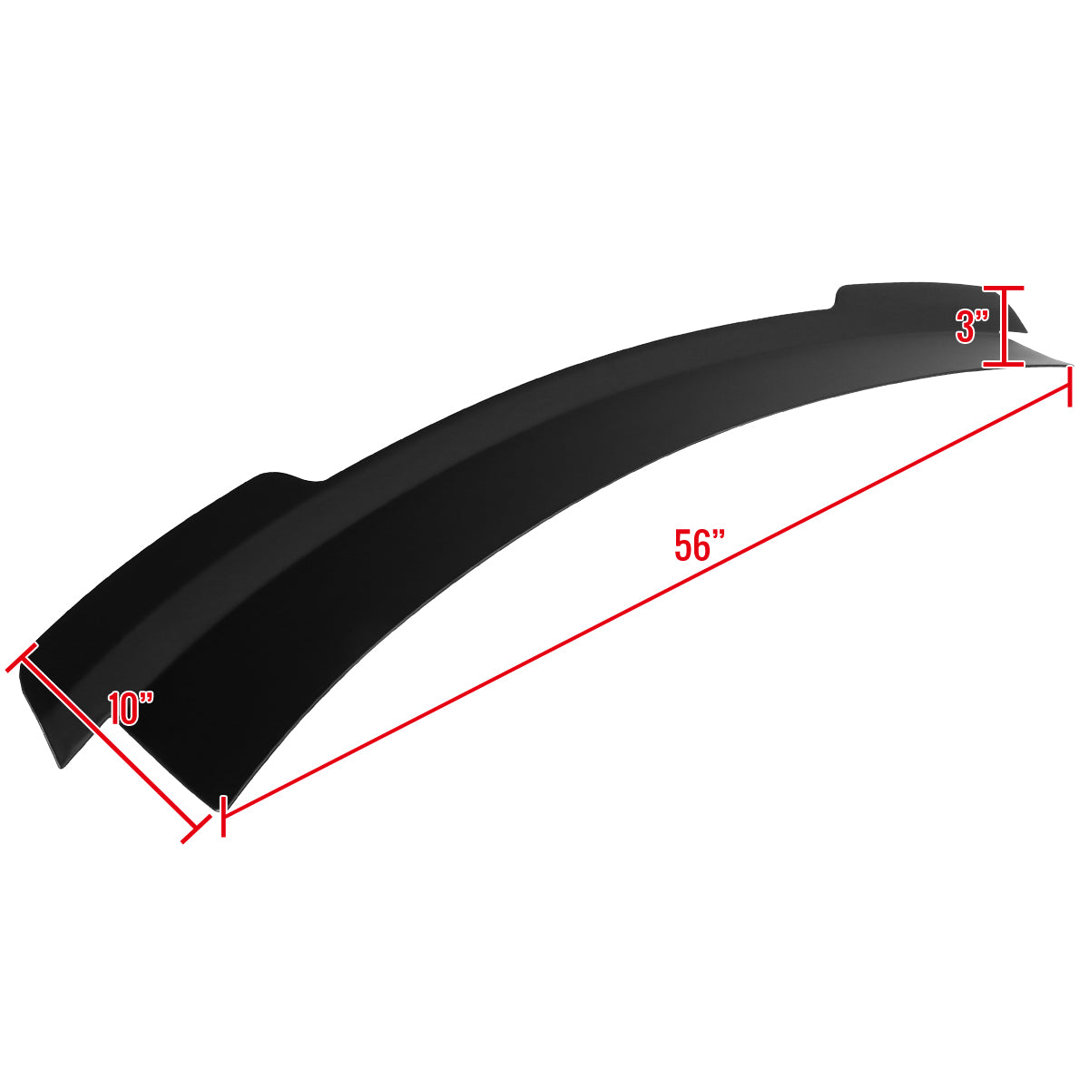 2015-2023 Ford Mustang S550 Matte Black ABS Modern Style Rear Spoiler