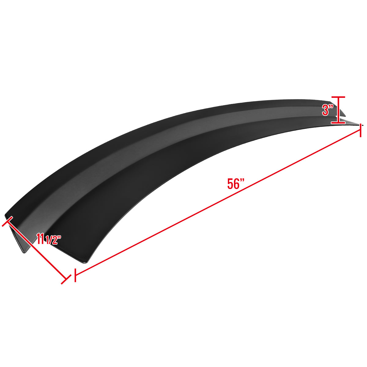 2015-2023 Ford Mustang S550 Matte Black ABS Rock Style Rear Spoiler