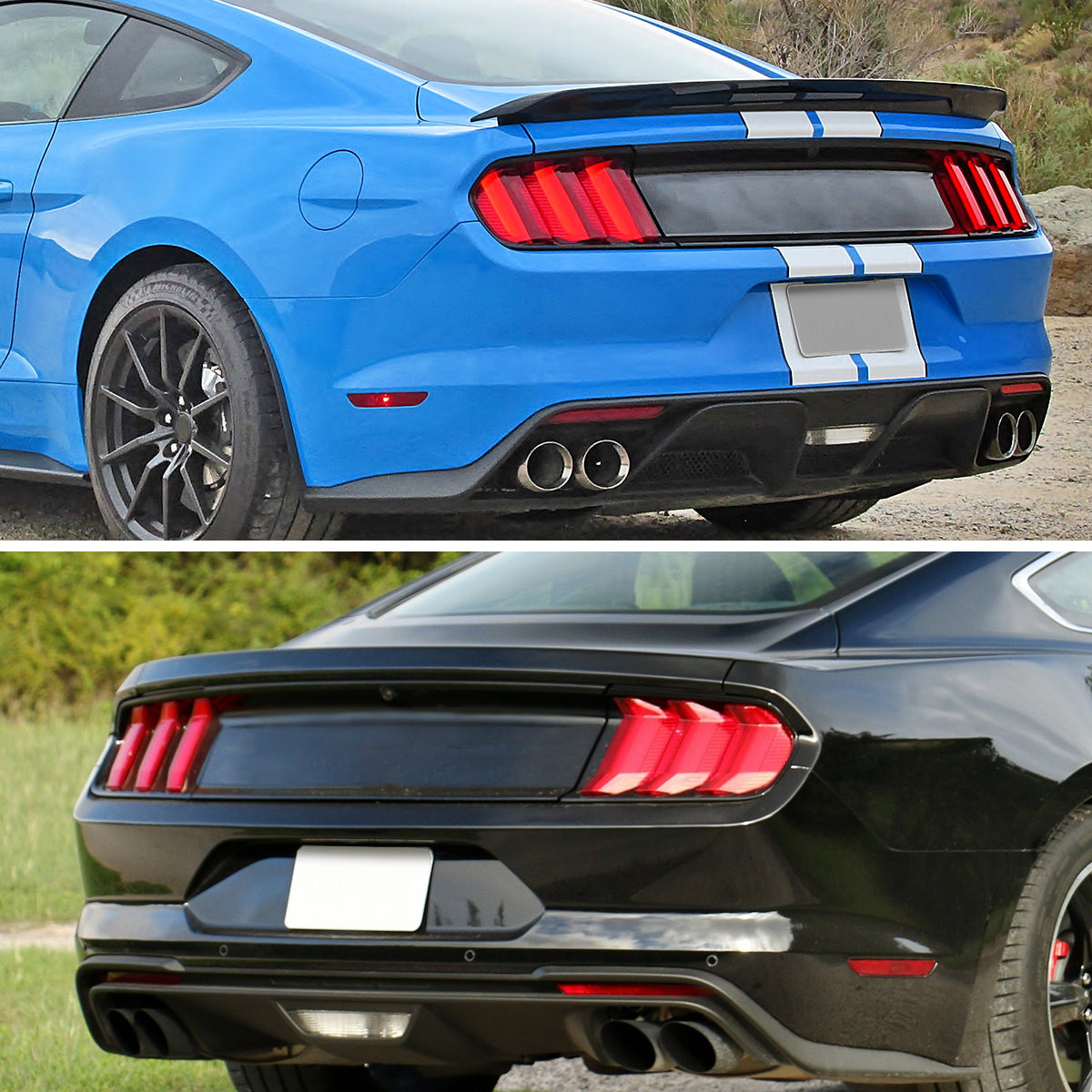 2015-2023 Ford Mustang S550 Glossy Black ABS Rear Trunk Decklid Panel