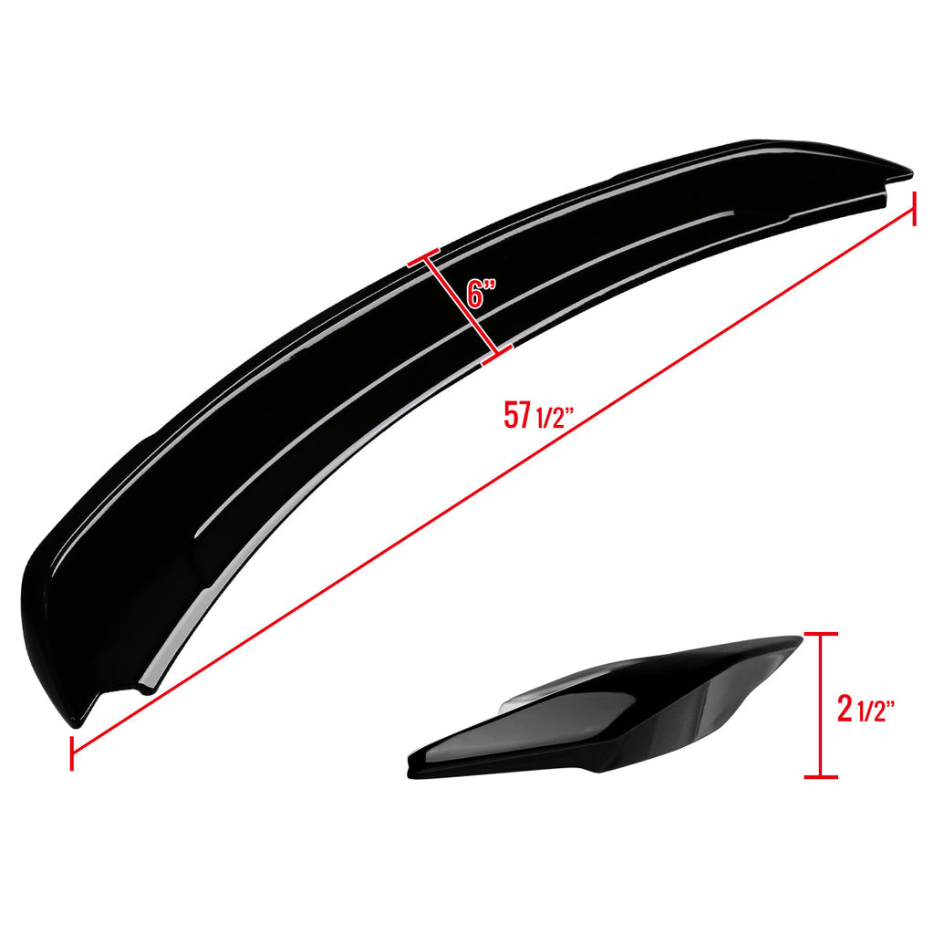 2015-2023 Ford Mustang S550 Glossy Black ABS GT Style Rear Spoiler