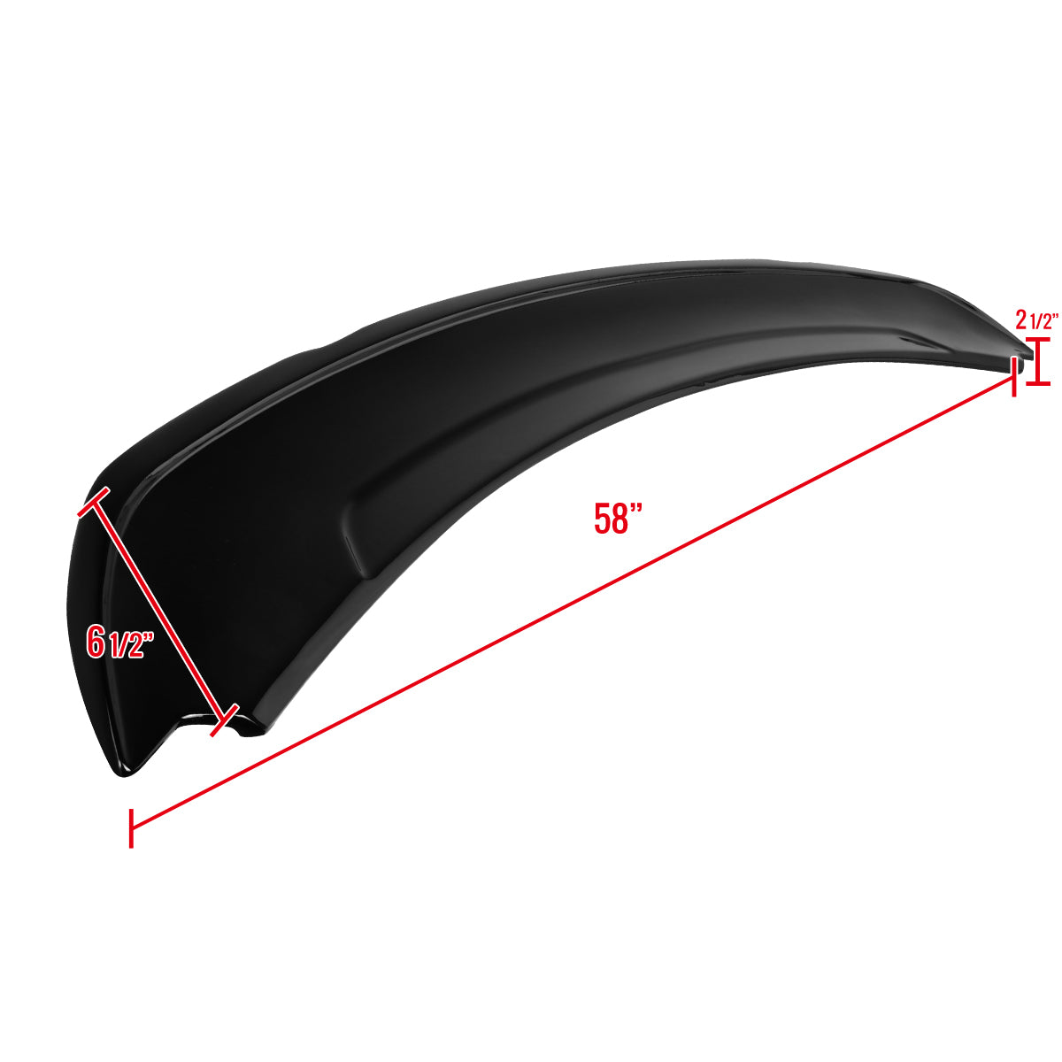 2015-2023 Ford Mustang S550 GT350 Glossy Black Track Style Rear Spoiler
