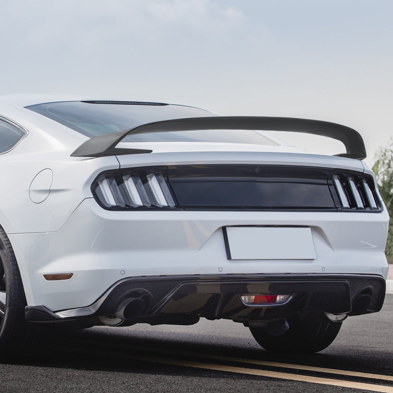 2015-2023 Ford Mustang S550 Matte Black ABS GT350R Style 3PC Rear Spoiler Wing