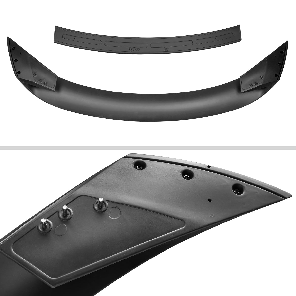 2015-2023 Ford Mustang S550 Matte Black ABS GT350R Style 4PC Rear Spoiler Wing