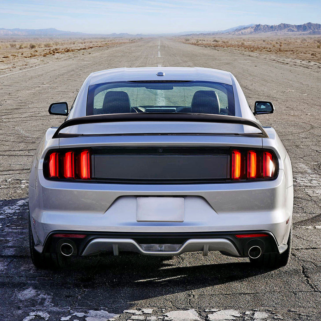 2015-2023 Ford Mustang S550 Matte Black ABS GT350R Style 4PC Rear Spoiler Wing