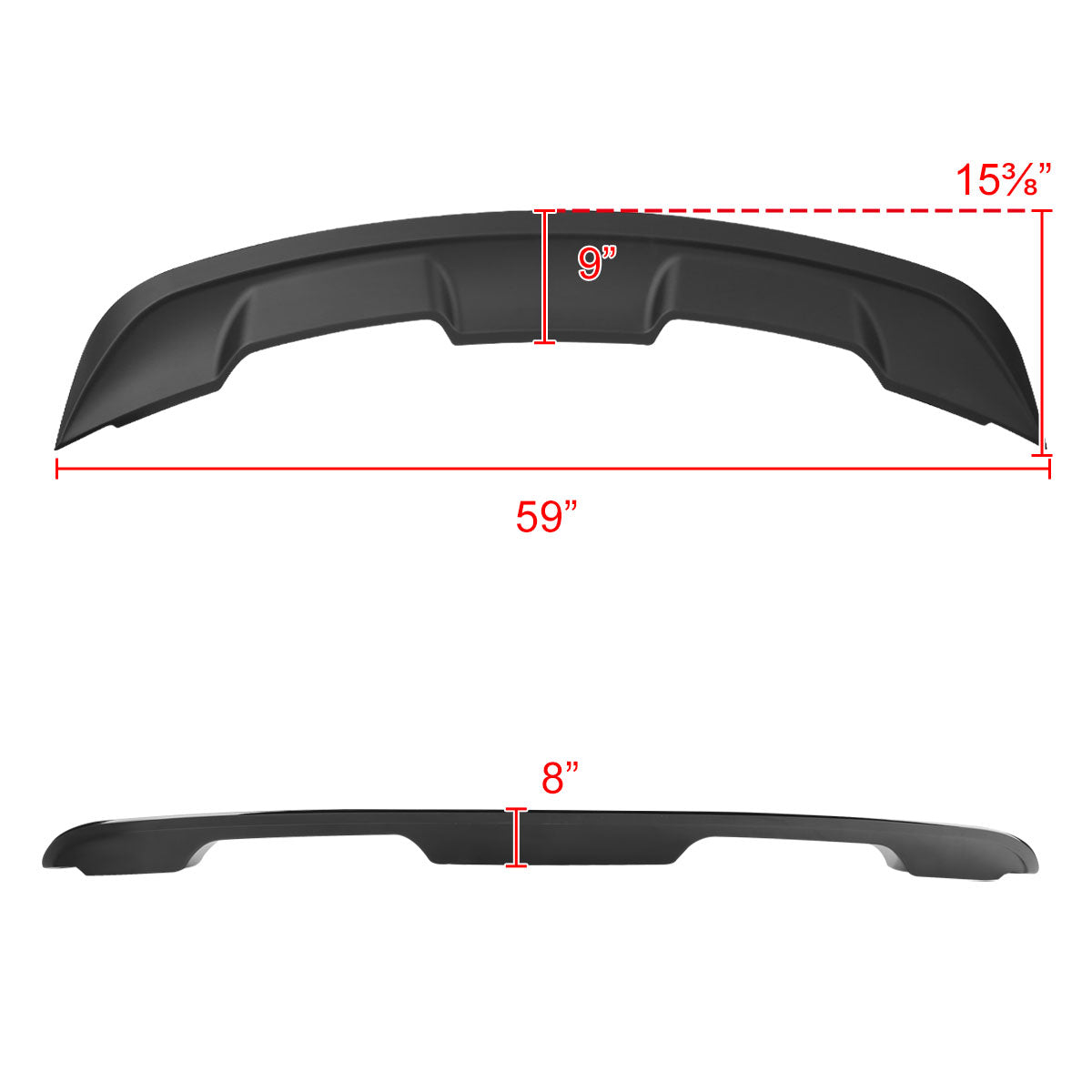 2015-2023 Ford Mustang S550 Matte Black ABS GT500 Style Rear Spoiler