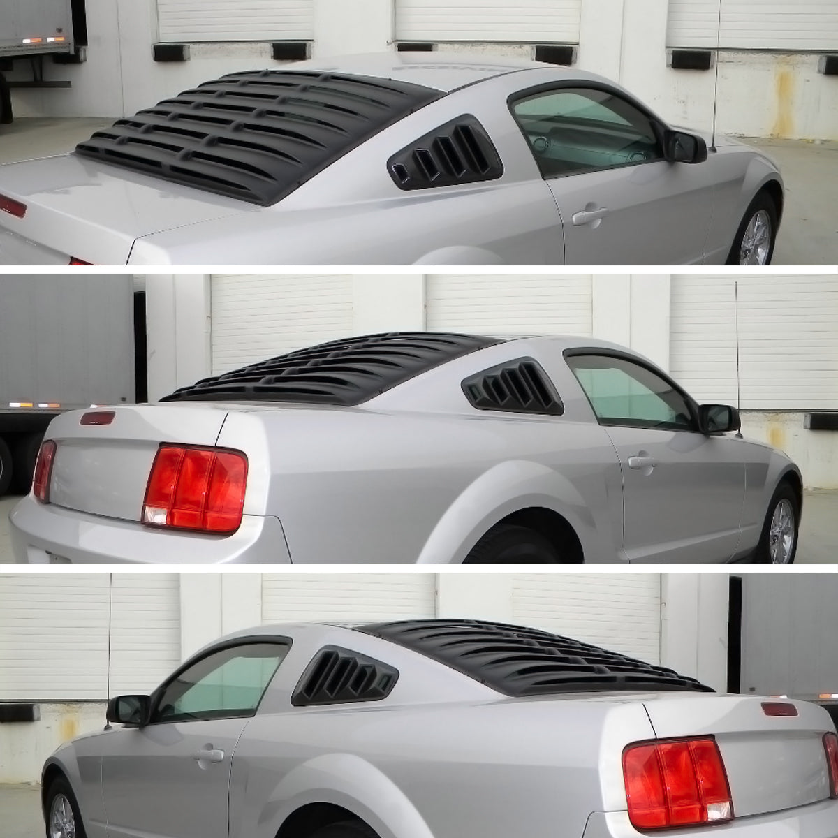 2005-2014 Ford Mustang S197 Textured Black ABS Quarter Window Louvers