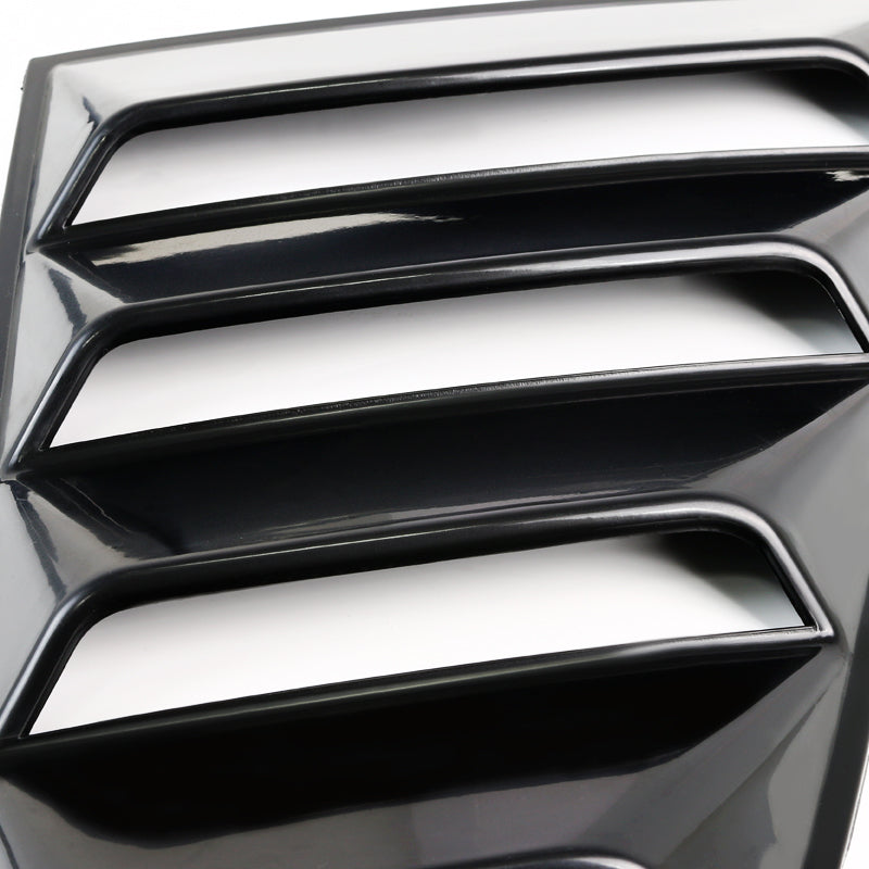 2015-2018 Ford Mustang S550 Black ABS Quarter Window Louvers