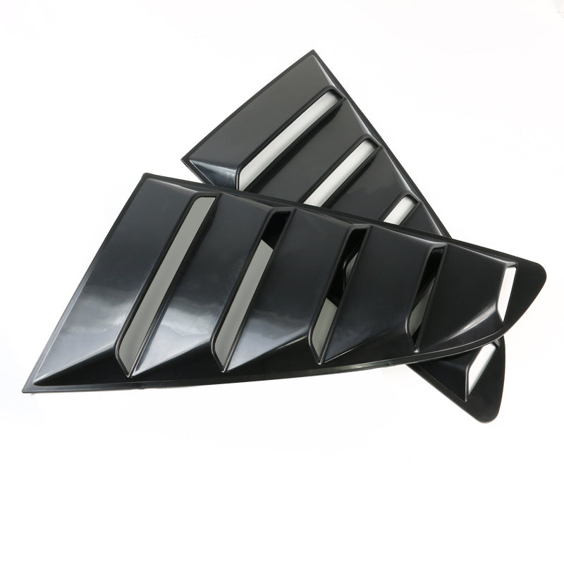 2015-2018 Ford Mustang S550 Black ABS Quarter Window Louvers