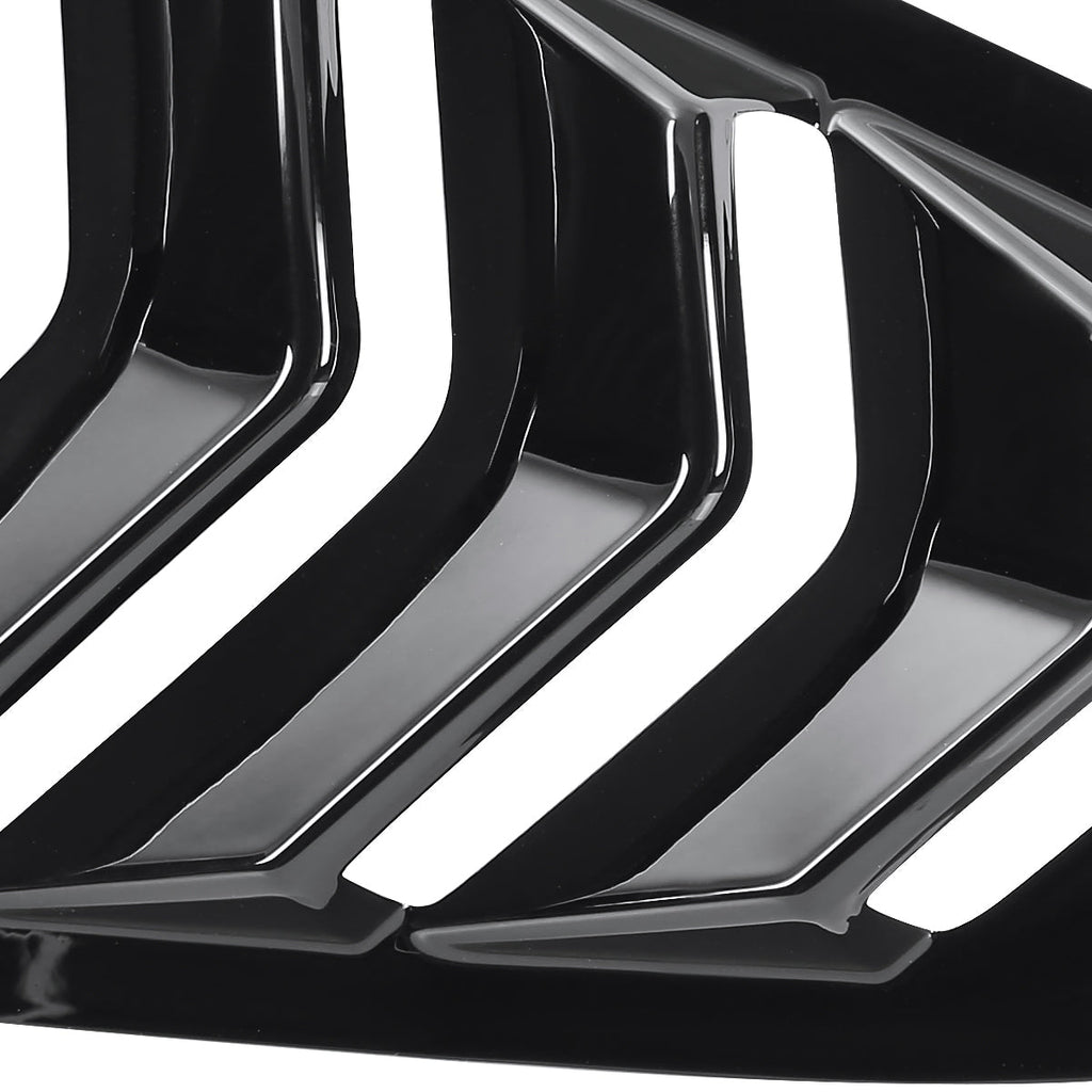 2015-2018 Ford Mustang S550 Glossy Black ABS 5 Vent Style Quarter Window Louvers