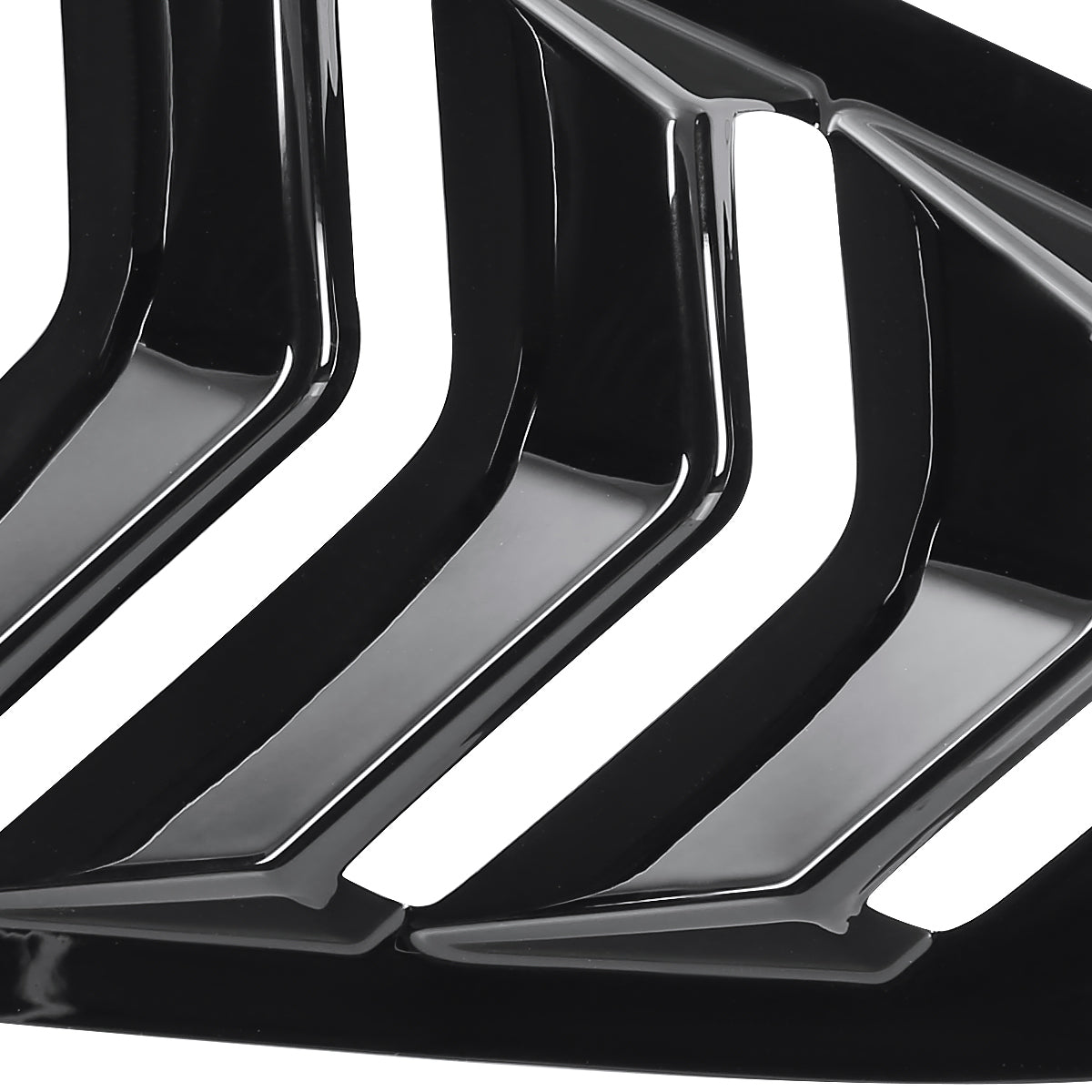 2015-2018 Ford Mustang S550 Glossy Black ABS 5 Vent Style Quarter Window Louvers