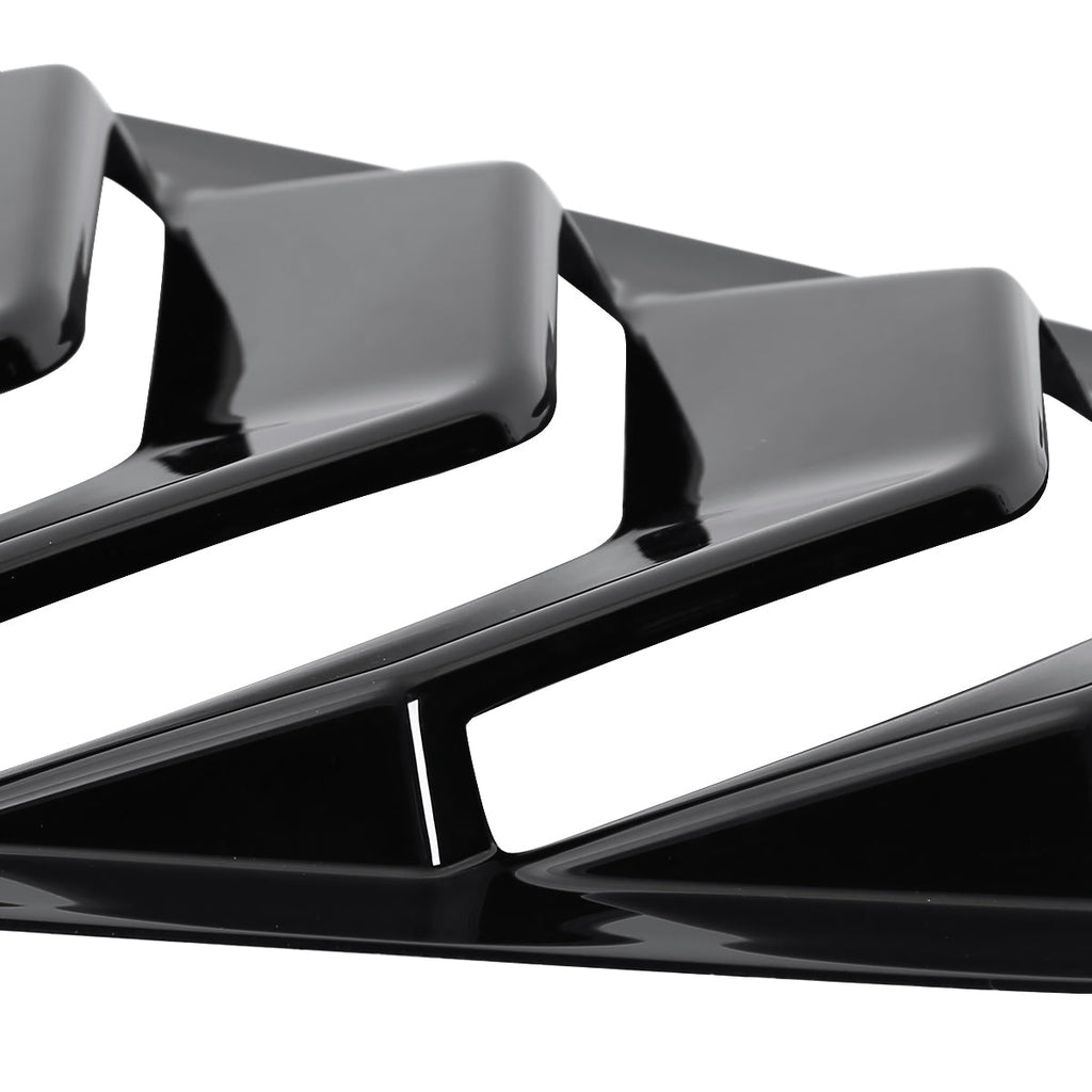 2015-2018 Ford Mustang S550 Glossy Black ABS 5 Vent Style Quarter Window Louvers