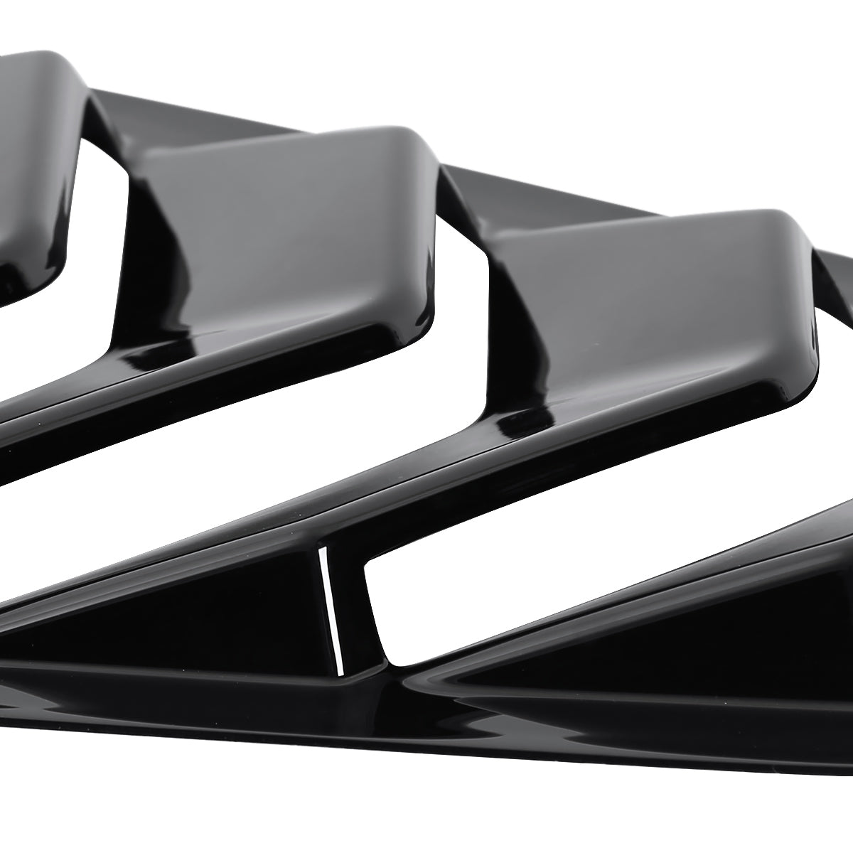 2015-2018 Ford Mustang S550 Glossy Black ABS 5 Vent Style Quarter Window Louvers