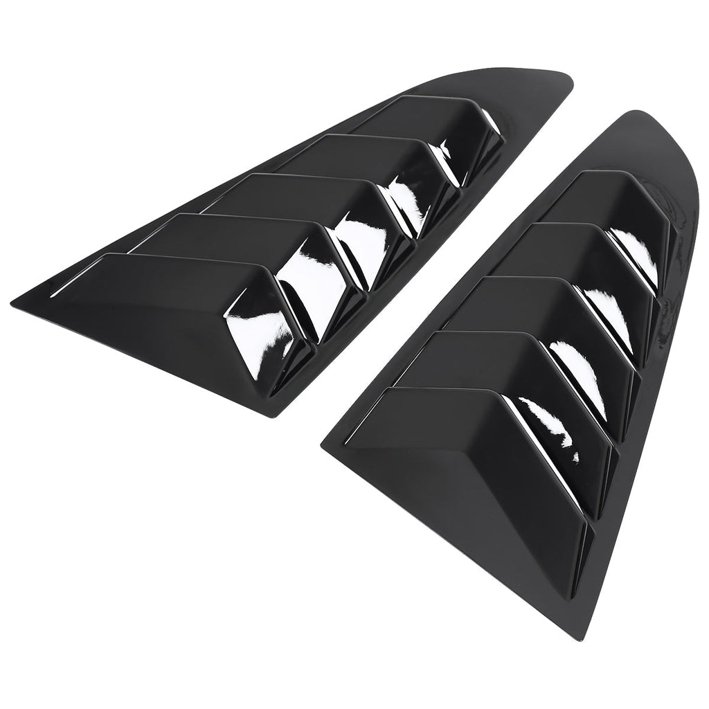 2015-2018 Ford Mustang S550 Glossy Black ABS 5 Vent Style Quarter Window Louvers
