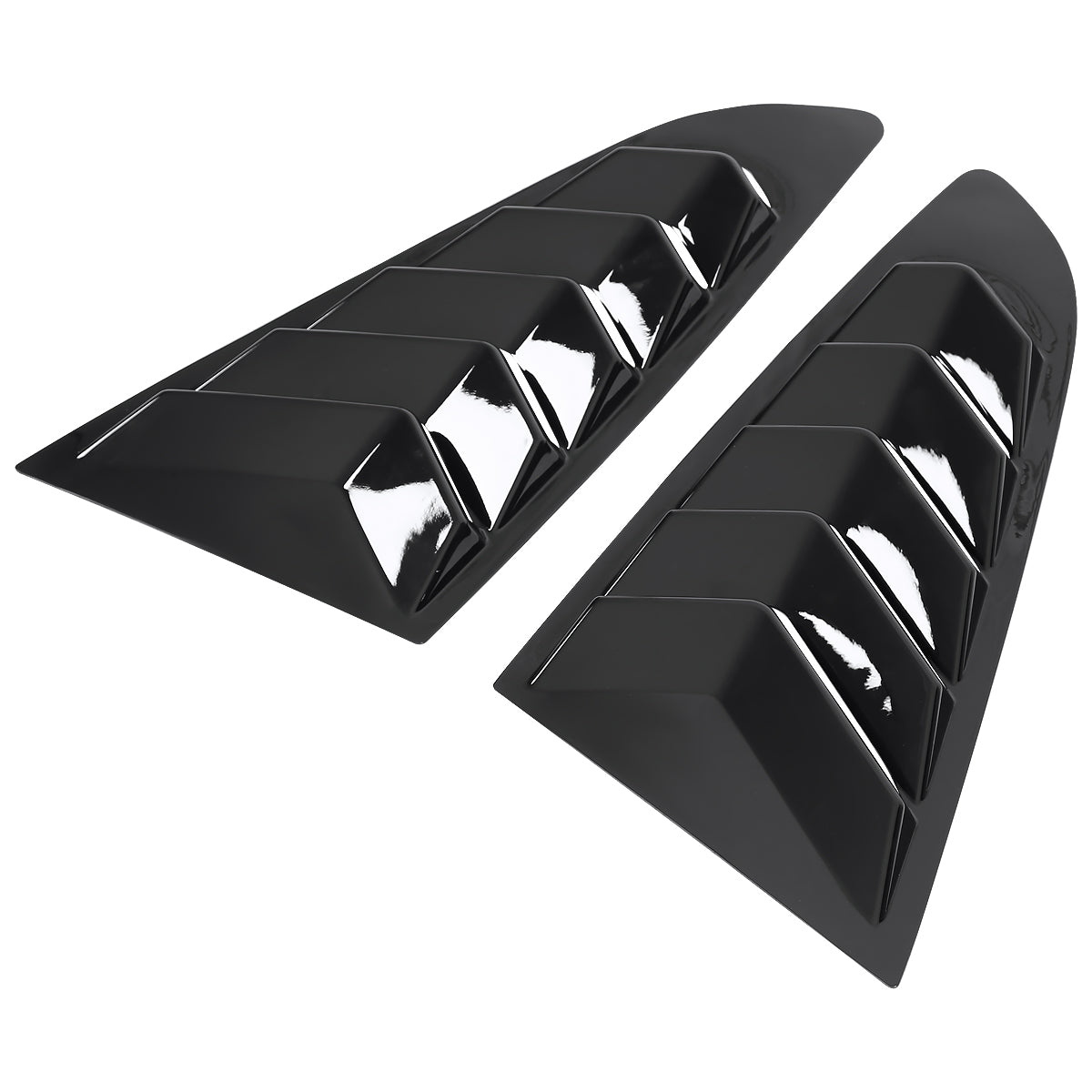 2015-2018 Ford Mustang S550 Glossy Black ABS 5 Vent Style Quarter Window Louvers