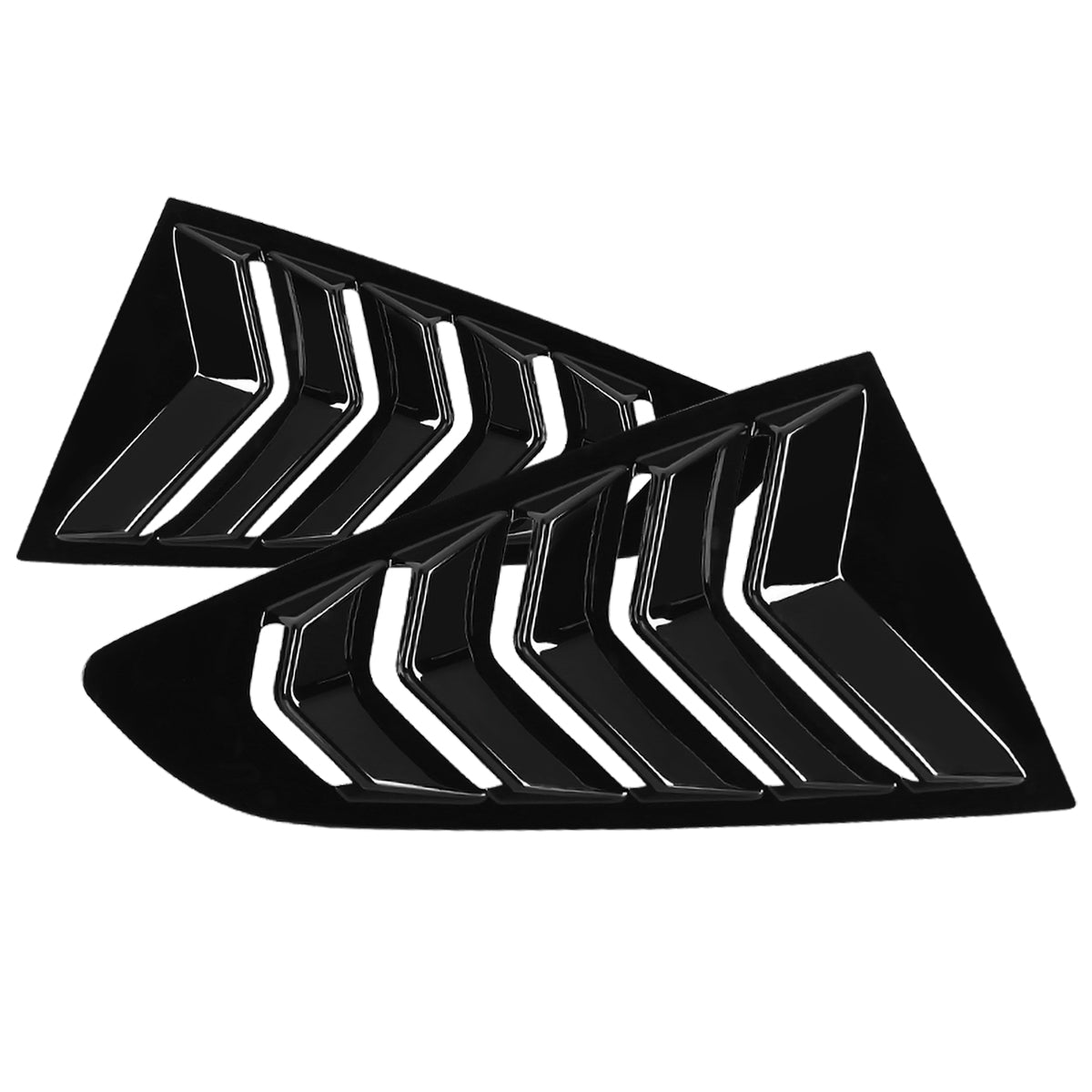 2015-2018 Ford Mustang S550 Glossy Black ABS 5 Vent Style Quarter Window Louvers