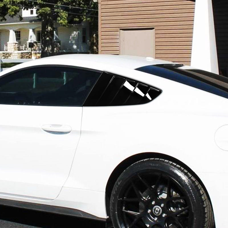 2015-2018 Ford Mustang S550 Glossy Black ABS Quarter Window Louvers