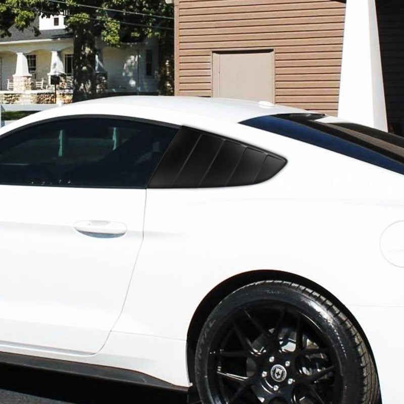 2015-2018 Ford Mustang S550 Matte Black Textured ABS Quarter Window Louvers