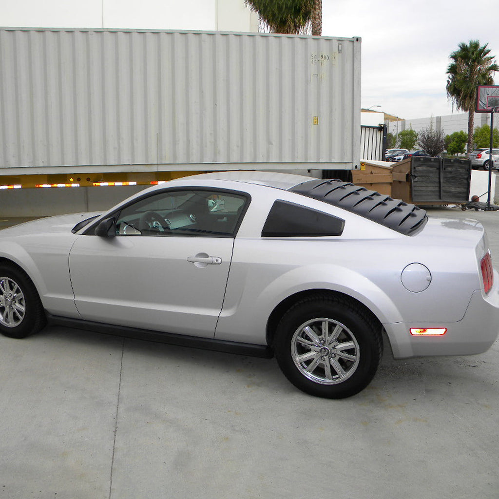 2005-2014 Ford Mustang S197 Coupe Textured Matte Black ABS Vintage Style Rear Window Louver