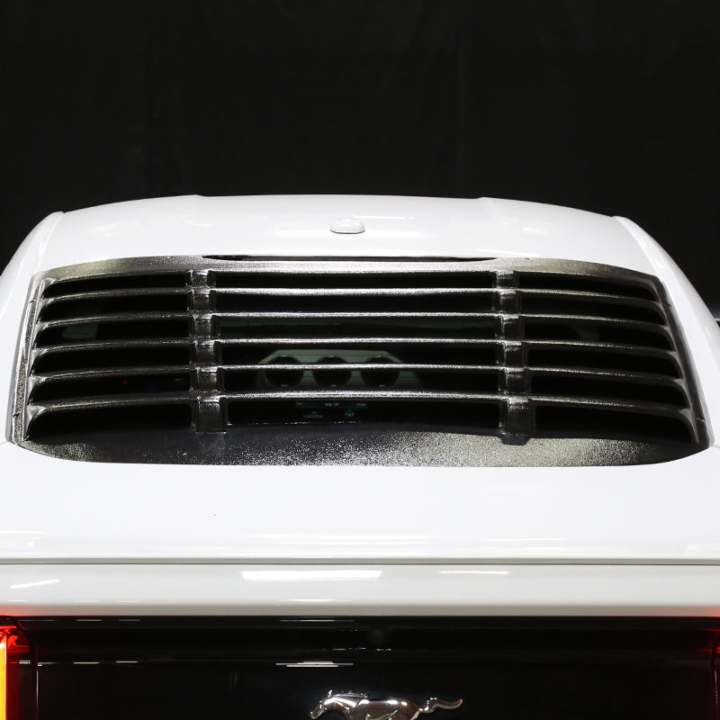 2015-2024 Ford Mustang Glossy Black Textured ABS Vintage Style Rear Window Louver